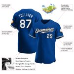 Custom Name and Number Authentic Baseball Jersey - Personalized Royal White-Black Team Jersey Personalized Royal White-Black