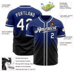 Custom Name and Number Baseball Jersey - Personalized Authentic Fade Royal White-Black Fashion Team Gear Personalized Royal