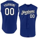 Personalized Authentic Baseball Jersey - Royal Black White Sleeveless Design Personalized Royal White-Black Authentic Sleeveless