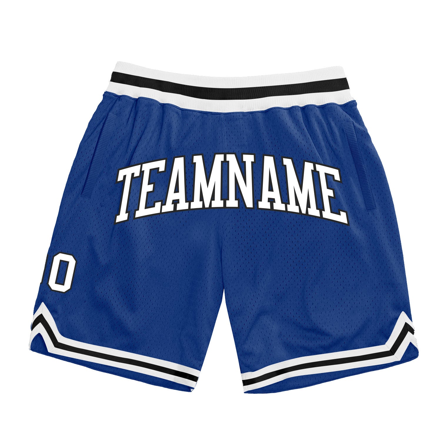 Custom Name and Number Authentic Throwback Basketball Shorts in Royal White-Black, Personalized Team Apparel Personalized