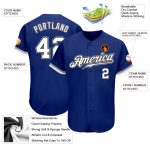 Custom Authentic Baseball Jersey - Personalized Royal White Black-Gray Name & Number Personalized Royal White Black-Gray