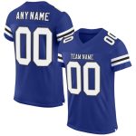 Custom Name & Number Authentic Football Jersey - Personalized Royal White-Black Mesh Personalized Royal White-Black Mesh
