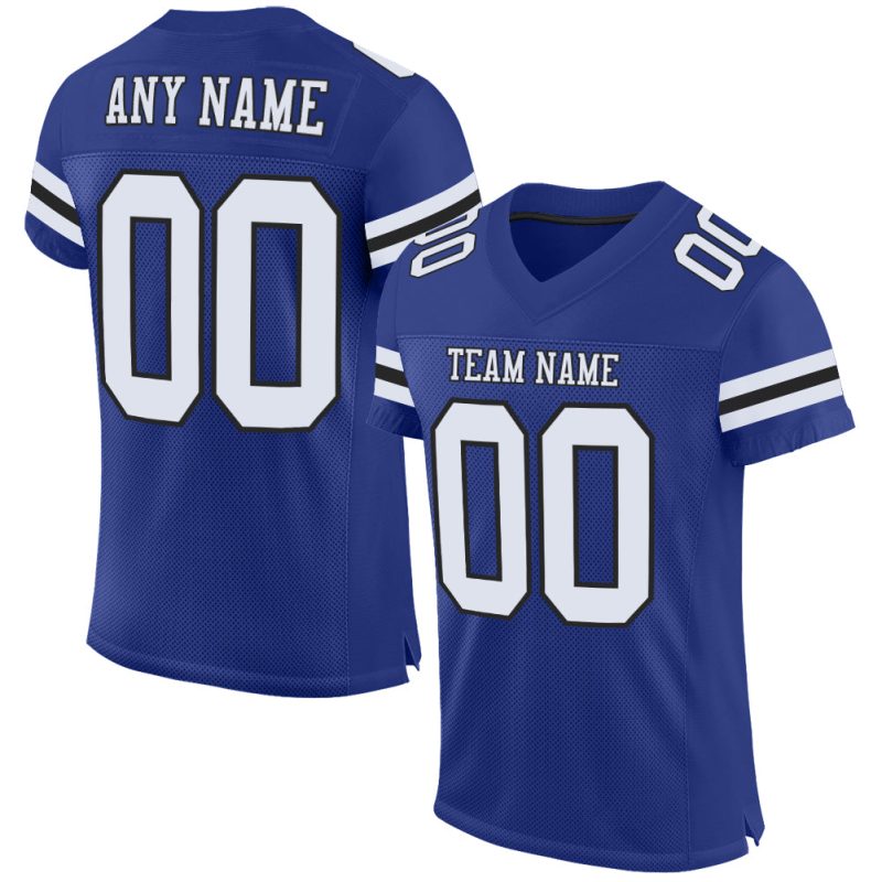 Custom Authentic Football Jersey - Personalized Royal White & Black Mesh Personalized Royal White-Black Mesh Authentic Football