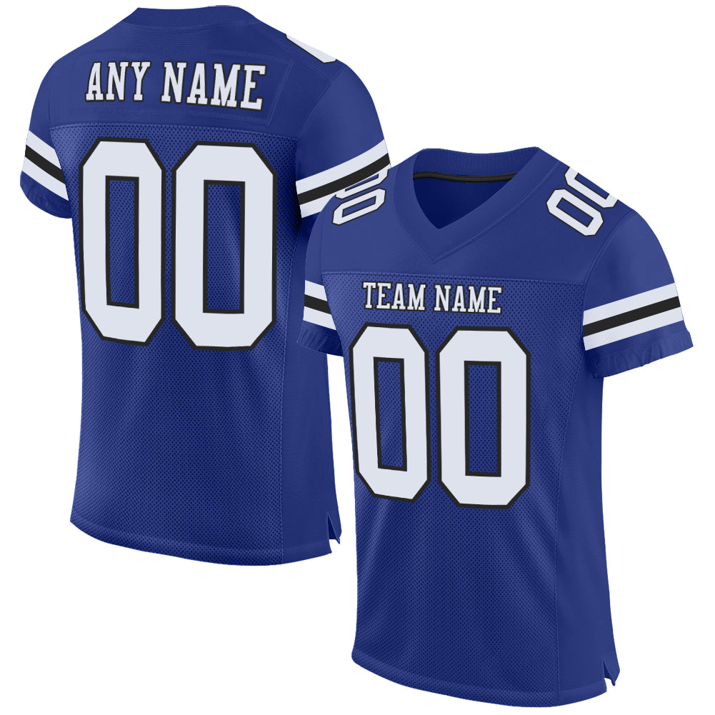 Custom Authentic Football Jersey - Personalized Royal White & Black Mesh Personalized Royal White-Black Mesh Authentic Football