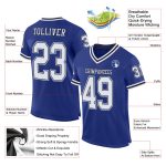 Custom Name and Number Personalized Authentic Football Jersey - Royal White-Black Mesh Throwback Design Personalized Royal