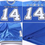 Custom Name and Number Personalized Authentic Football Jersey - Royal White-Black Mesh Throwback Design Personalized Royal