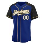 Custom Name Number Baseball Jersey Authentic Raglan Sleeves Royal White Black Old Gold Personalized Team Apparel Personalized