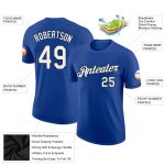 Custom Team T-Shirt with Name and Number - Personalized Royal White-Black Performance Shirt Personalized Royal White-Black