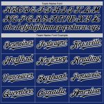 Custom Name & Number Personalized Royal Black Pinstripe Baseball Jersey - Authentic Split Fashion Personalized Royal White-Black