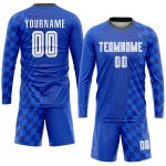 Custom Name Number Sublimation Soccer Jersey - Personalized Royal White-Black Team Uniform Personalized Royal White-Black
