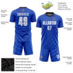 Custom Name Number Sublimation Soccer Jersey - Personalized Royal White-Black Team Uniform Personalized Royal White-Black