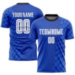 Custom Name Number Sublimation Soccer Jersey - Personalized Royal White-Black Team Uniform Personalized Royal White-Black