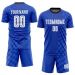 Custom Name Number Sublimation Soccer Jersey - Personalized Royal White-Black Team Uniform Personalized Royal White-Black