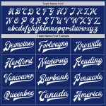 Custom Name and Number Varsity Letterman Jacket - Personalized Two Tone Royal White Full-Snap Bomber Jacket Personalized