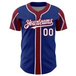 Custom Baseball Jersey with Personalized Name and Number - Royal White-Crimson 3 Colors Arm Shapes Authentic Team Apparel