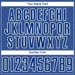 Custom Soccer Uniform Jersey with Personalized Name & Number, Royal White Diagonal Lines Design Personalized Royal White