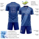 Custom Soccer Uniform Jersey with Personalized Name & Number, Royal White Diagonal Lines Design Personalized Royal White
