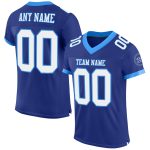 Custom Personalized Royal White Electric Blue Football Jersey with Name & Number - Authentic Team Gear Personalized Royal