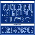 Personalized 3D Pattern Bomber Jacket with Custom Name & Number - Royal White Flying Bird Varsity Letterman Sleeves Personalized
