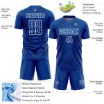 Personalized Geometric Shapes Soccer Jersey - Royal White Sublimation Uniform Personalized Royal White Geometric Shapes Sublimation