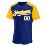 Custom Name and Number Baseball Jersey - Personalized Royal White-Gold Authentic Raglan Sleeves Personalized Royal White-Gold