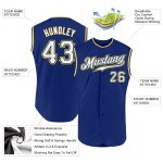 Custom Name and Number Personalized White-Gold Sleeveless Baseball Jersey - Authentic Team Gear Personalized Royal White-Gold
