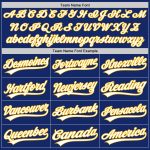 Personalized Two Tone Baseball Jersey - Royal White-Gold Authentic Design Personalized Royal White-Gold Authentic Two Tone