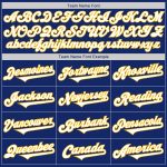 Custom Name Number Two Tone Baseball Jersey - Personalized Royal White Gold Authentic Team Jersey Personalized Royal White-Gold