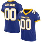 Custom Football Jersey with Personalized Name and Number - Royal White-Gold Mesh Authentic Team Gear Personalized Royal White-Gold