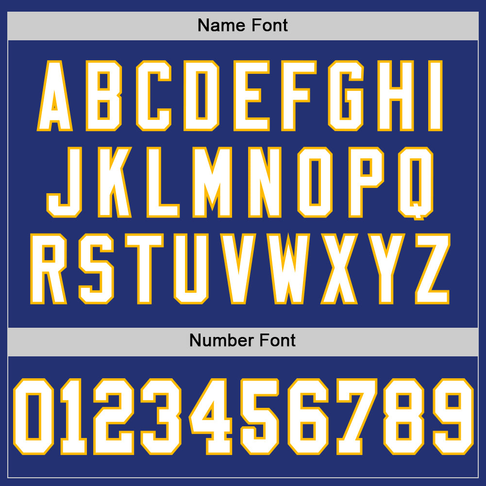 Personalized Royal White-Gold Mesh Authentic Throwback Football Jersey Team Custom Name and Number Custom Name and Number Personalized White-Gold Mesh Football Jersey - Authentic Throwback Team Jersey Personalized Royal - Image 4