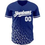 Custom Leopard Print Baseball Jersey - Personalized Royal White-Gray 3D Design with Your Name and Number Personalized Royal