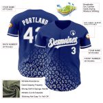 Custom Leopard Print Baseball Jersey - Personalized Royal White-Gray 3D Design with Your Name and Number Personalized Royal