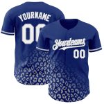 Custom Leopard Print Baseball Jersey - Personalized Royal White-Gray 3D Design with Your Name and Number Personalized Royal