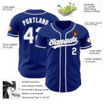 Personalized Authentic Baseball Jersey in Royal White-Gray - Custom Sports Apparel Personalized Royal White-Gray Authentic