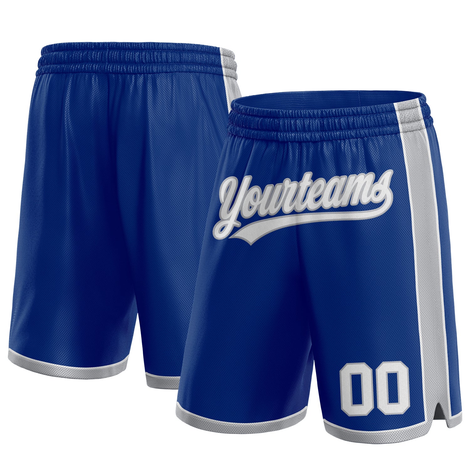Custom Name Number Authentic Basketball Shorts - Personalized Royal White-Gray Team Shorts Personalized Royal White-Gray