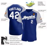 Custom Name Number Baseball Jersey - Personalized White Gray Raglan Sleeves Team Gear Personalized Royal White-Gray Authentic