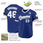 Custom Name and Number Personalized Authentic Baseball Jersey - White-Gray Throwback Team Jersey Personalized Royal White-Gray