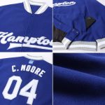 Custom Name Number Royal White Gray Bomber Varsity Letterman Jacket Personalized Full Snap Personalized Royal White-Gray