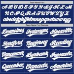 Custom Name and Number Softball Jersey - Personalized Royal White-Gray Unisex Two-Button Design Personalized Royal White-Gray