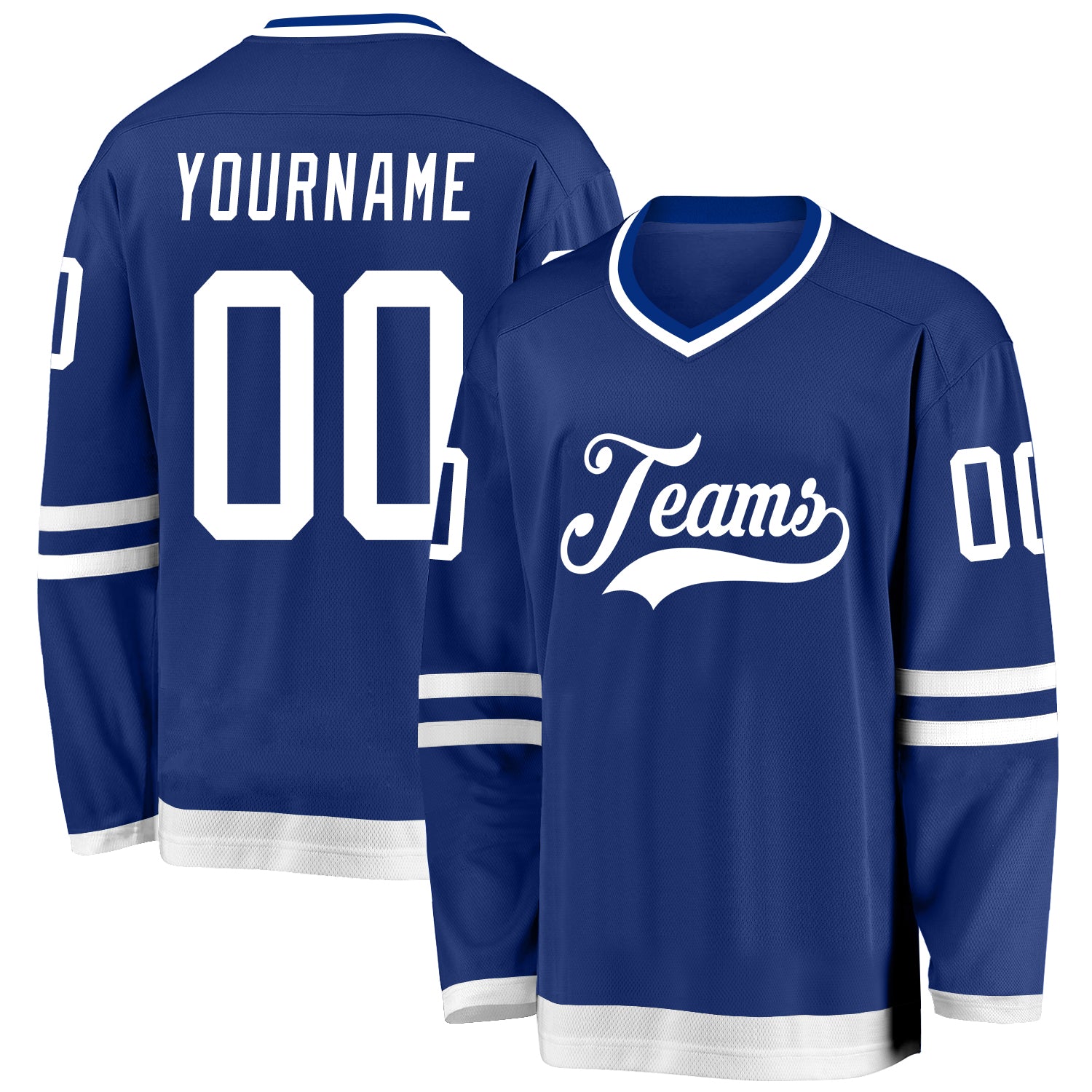 Custom Name and Number Personalized Royal White Hockey Jersey for Team Personalized Royal White Hockey Jersey Team Custom