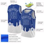 Personalized Holiday Basketball Jersey - Authentic City Edition Silhouette with Custom Name and Number - Royal White Team Apparel