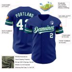Personalized Authentic Baseball Jersey in Royal White and Kelly Green Personalized Royal White-Kelly Green Authentic Baseball