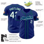Custom Name and Number Authentic Baseball Jersey in Royal White and Kelly Green - Personalized Team Gear Personalized Royal