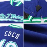 Custom Name Number Bomber Varsity Jacket - Personalized Royal White Kelly Green Gray Full-Snap Letterman Jacket Personalized
