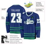 Custom Team Hockey Jersey - Personalized Royal White & Kelly Green with Name and Number Personalized Royal White-Kelly Green