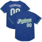 Custom Throwback Baseball Jersey - Personalized Authentic Mesh with Name & Number - Royal White-Kelly Green Personalized