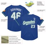Custom Throwback Baseball Jersey - Personalized Authentic Mesh with Name & Number - Royal White-Kelly Green Personalized