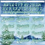 Custom Name Number Personalized Winter Landscape Bomber Jacket 3D Snowy Trees Kelly Green White Varsity Full-Snap Design