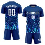 Custom Name and Number Personalized Royal White-Lakes Blue Soccer Uniform Jersey - Team Sublimation Jersey Personalized Royal