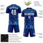 Custom Name and Number Personalized Royal White-Lakes Blue Soccer Uniform Jersey - Team Sublimation Jersey Personalized Royal